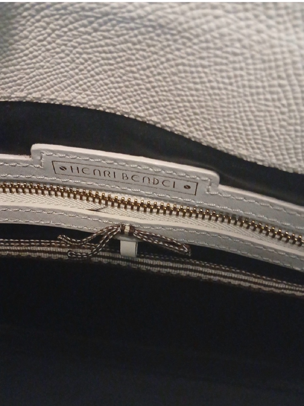 Henri Bendel White Black Mini Satchel Crossbody Gold Hardware - Picture 8 of 8